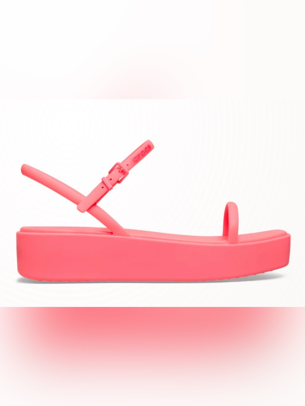 Crocs - Miami Y-StrapPlatform Sandal in Guava Pink - Size 10